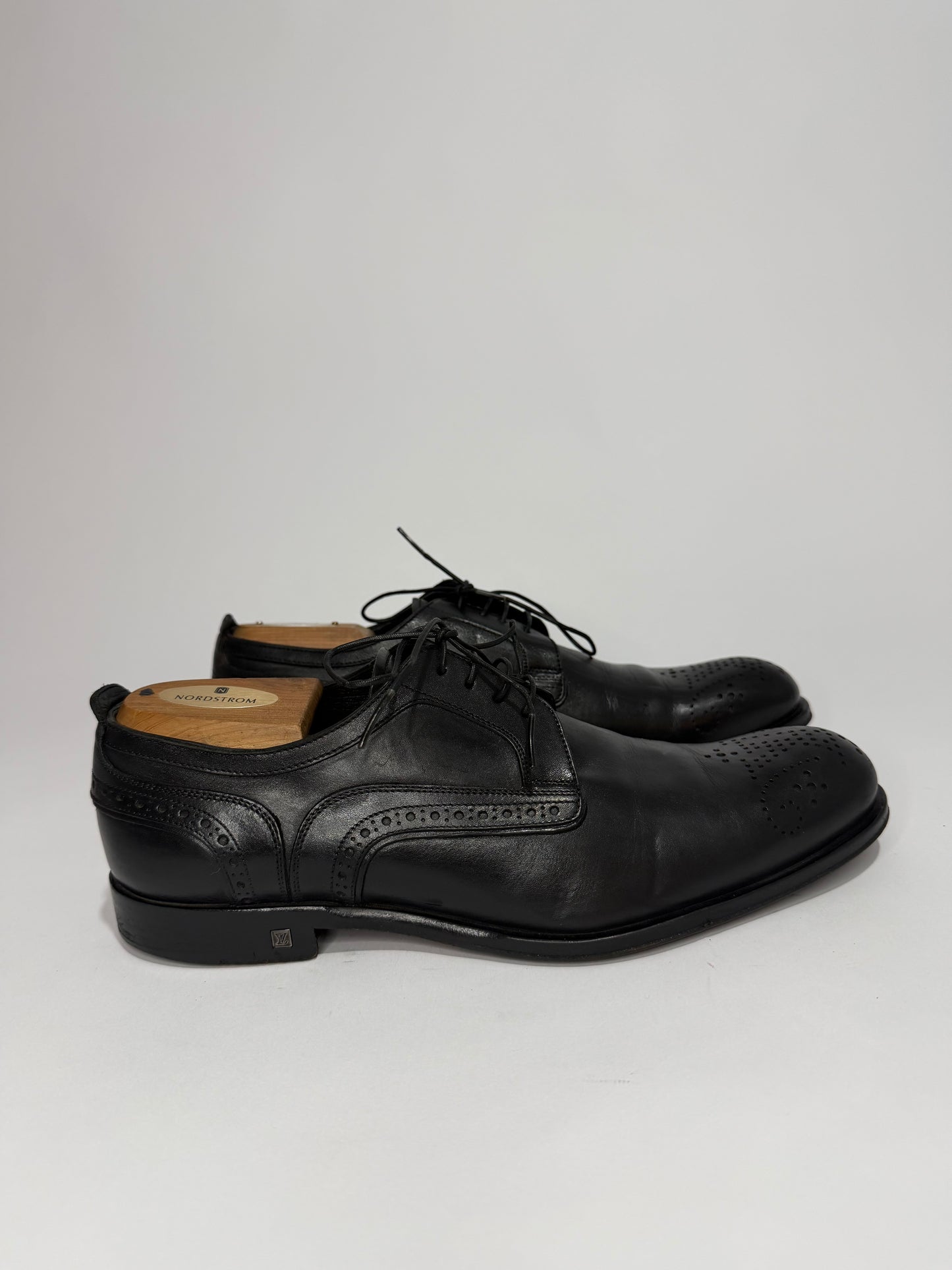 John Lobb Black Leather Full Brogue Derby Dress Shoes Size 7 UK/ 8 US/ 41 EU
