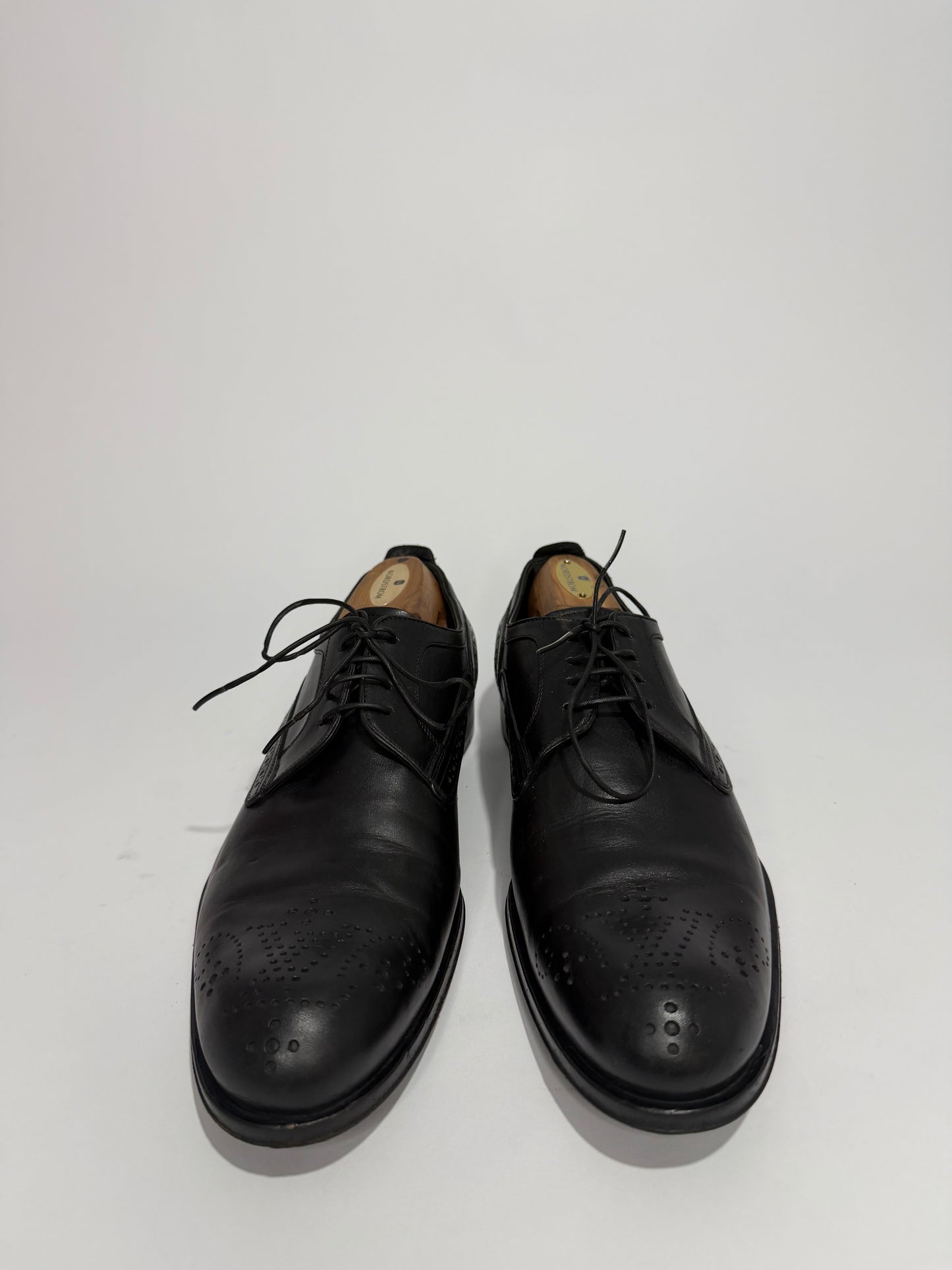 John Lobb Black Leather Full Brogue Derby Dress Shoes Size 7 UK/ 8 US/ 41 EU