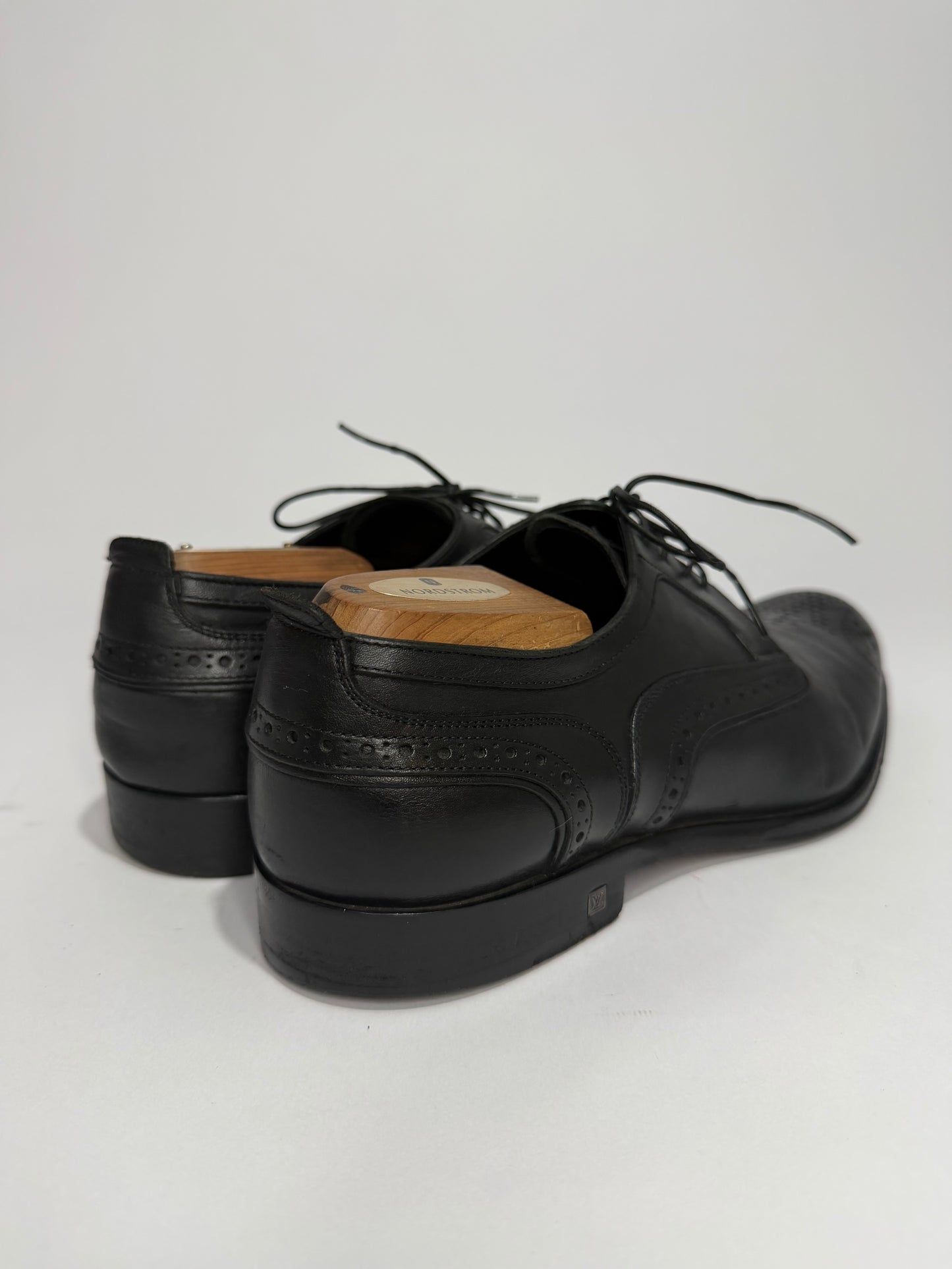 John Lobb Black Leather Full Brogue Derby Dress Shoes Size 7 UK/ 8 US/ 41 EU