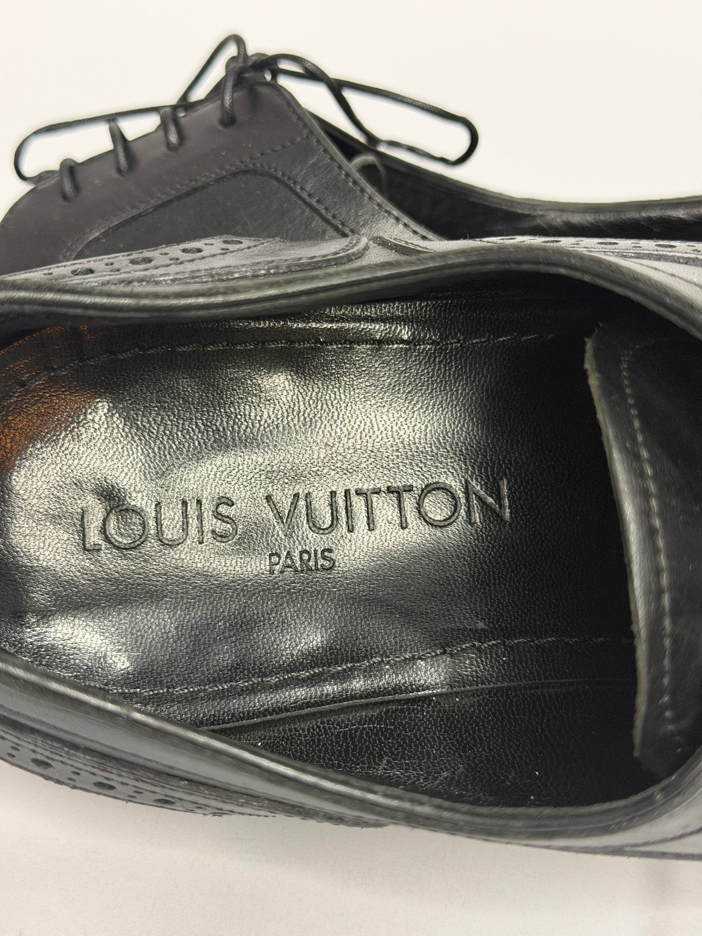 John Lobb Black Leather Full Brogue Derby Dress Shoes Size 7 UK/ 8 US/ 41 EU