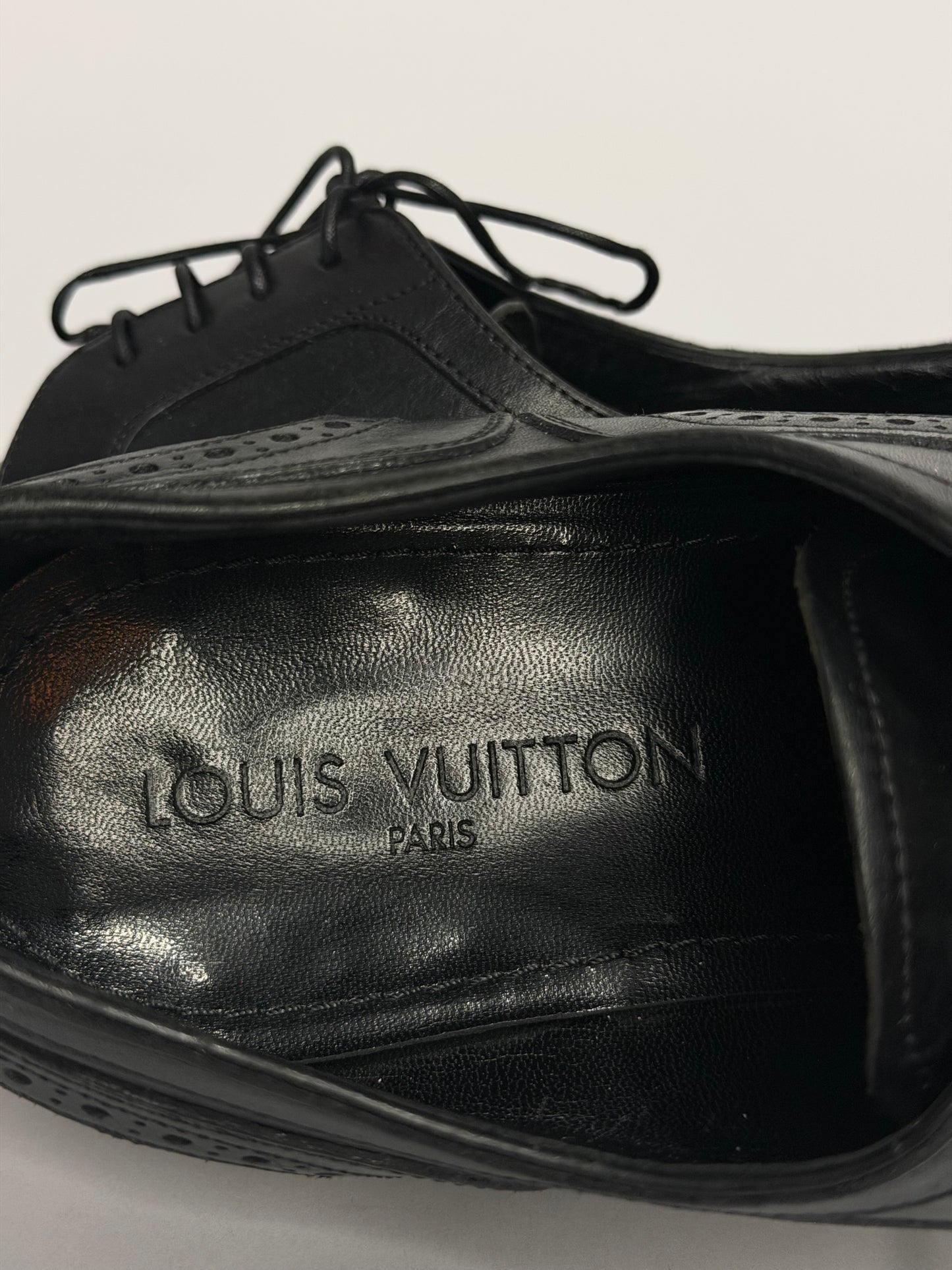 Louis Vuitton Black Leather Medallion Derby Dress Shoes Size 7 UK/ 8 US/ 40 EU