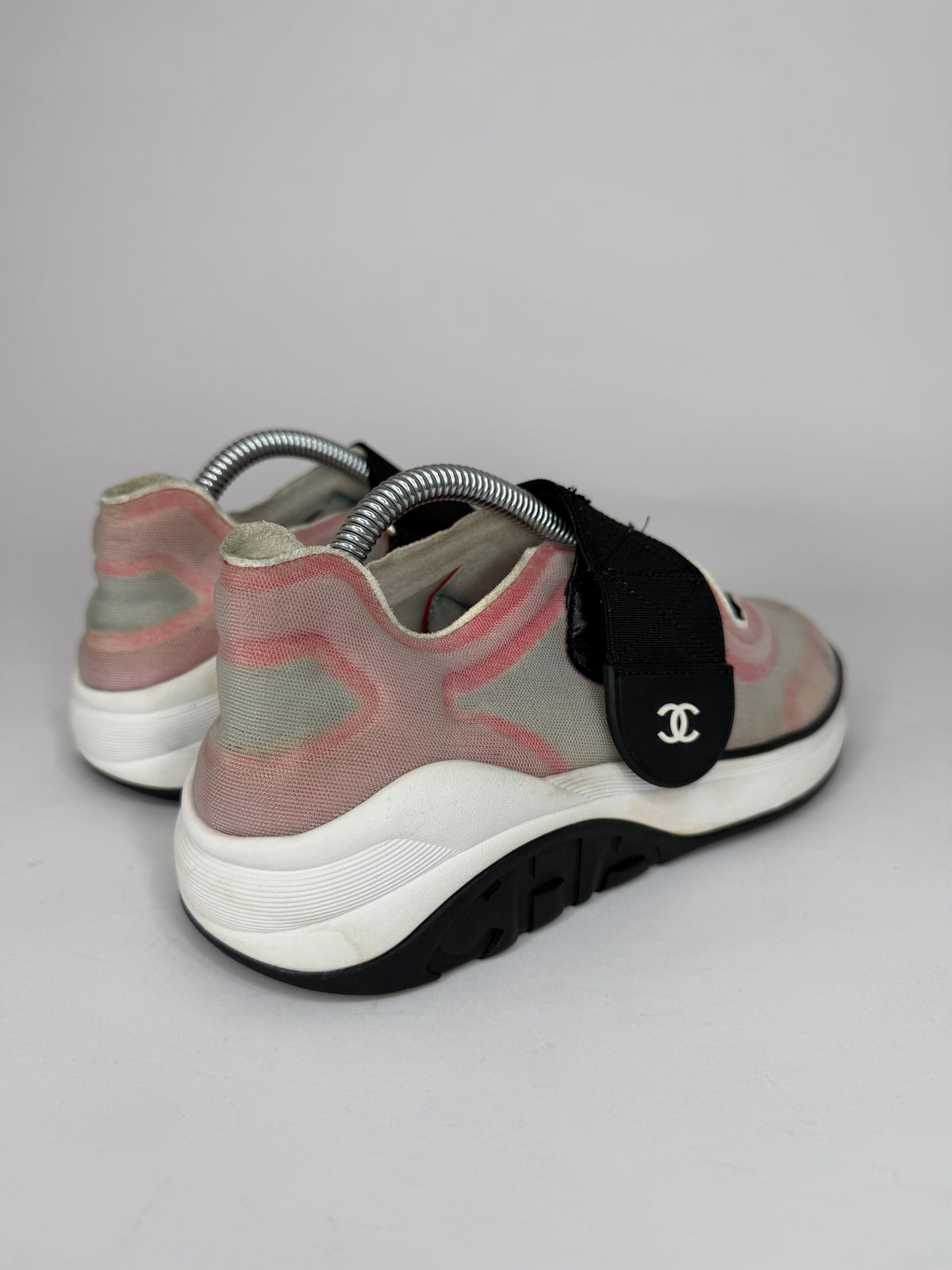 Chanel Pink/White Mesh CC Low Top Sneakers Size 35. 5 EU/ 5.5 US