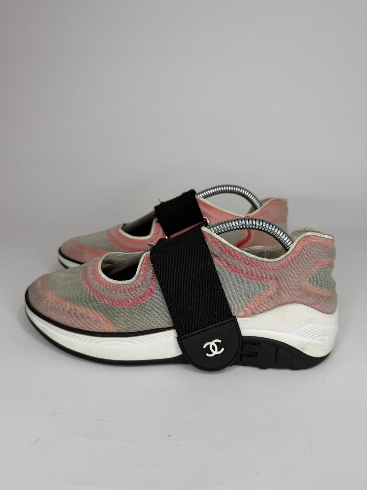 Chanel Pink/White Mesh CC Low Top Sneakers Size 35. 5 EU/ 5.5 US