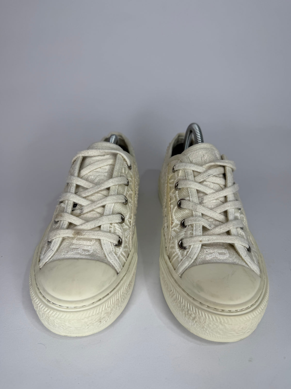 Dior White Lace Walk'n'Dior Lace Up Sneakers Size 37 EU/ 7 US