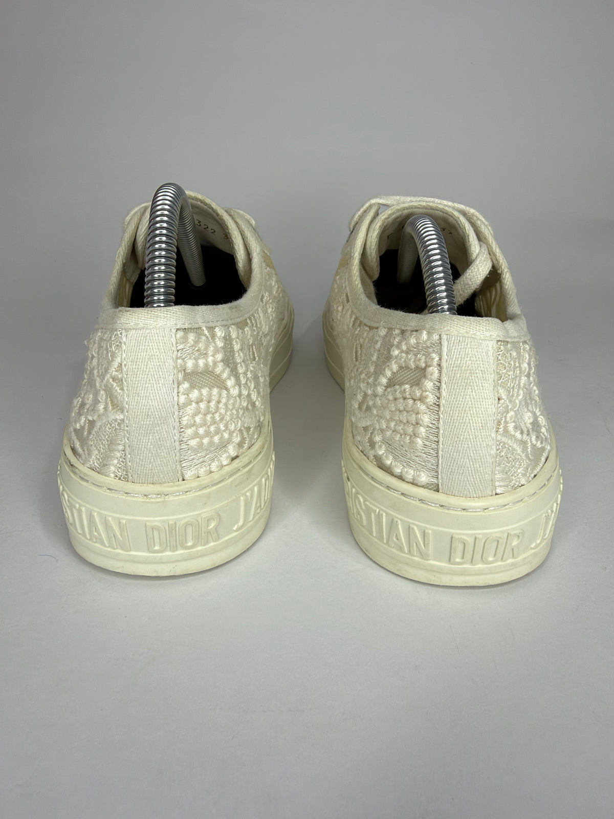 Dior White Lace Walk'n'Dior Lace Up Sneakers Size 37 EU/ 7 US